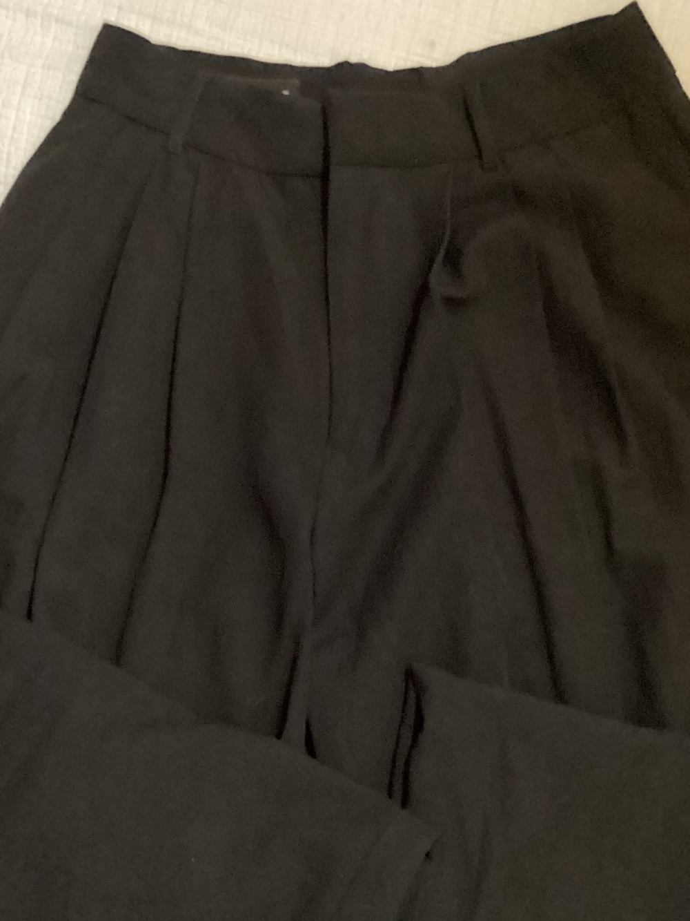 Zara Linen Black Pleated Trousers
